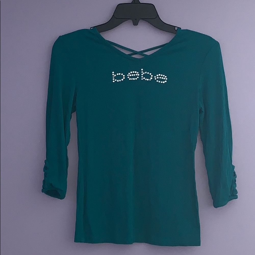 bebe Light Emerald Long Sleeve Shirt